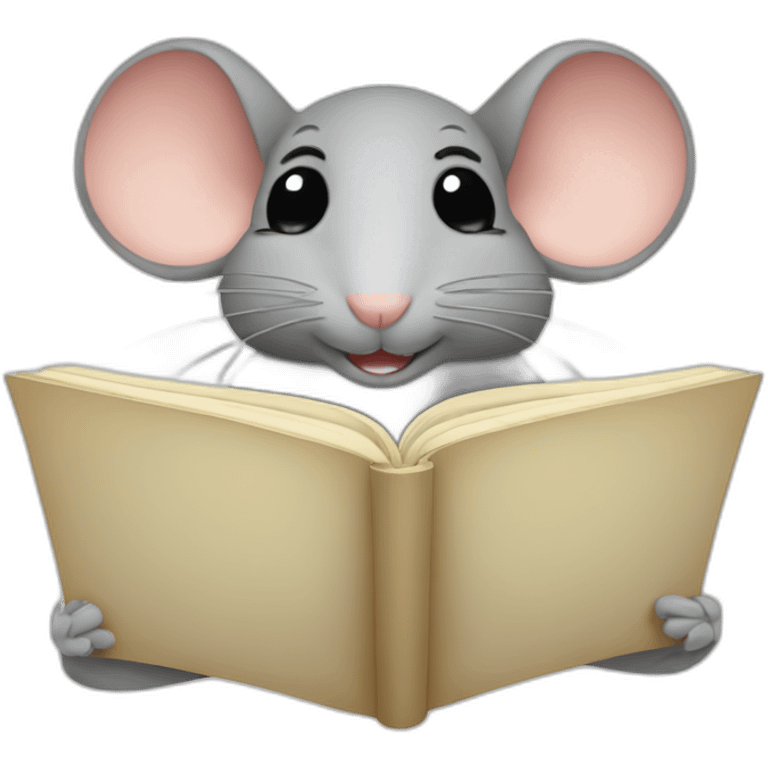 mouse reading emoji