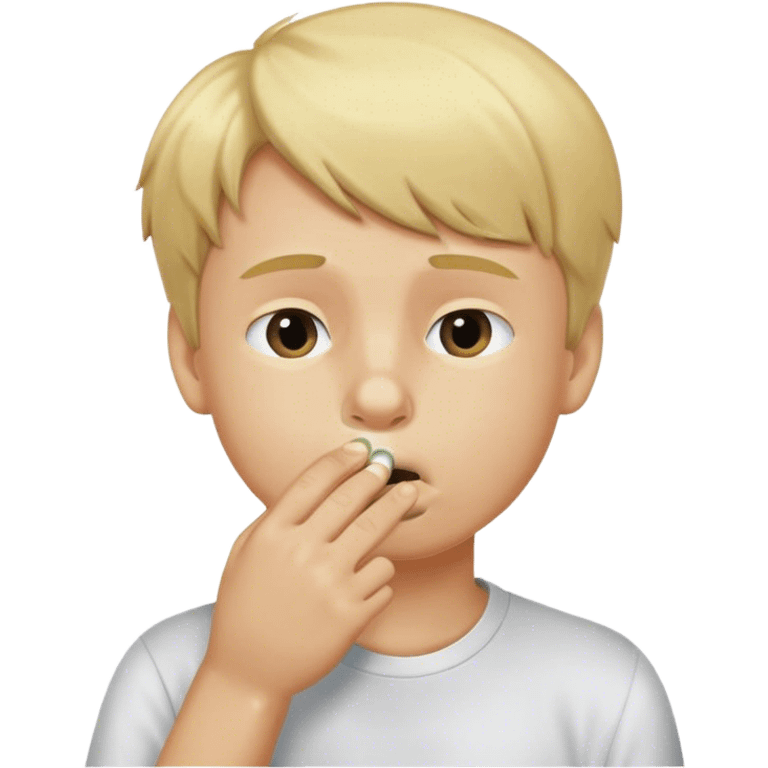 blond headed boy picking his nose emoji