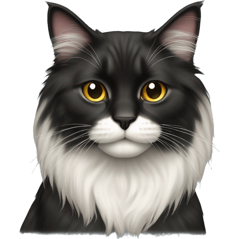 longhair cat black emoji