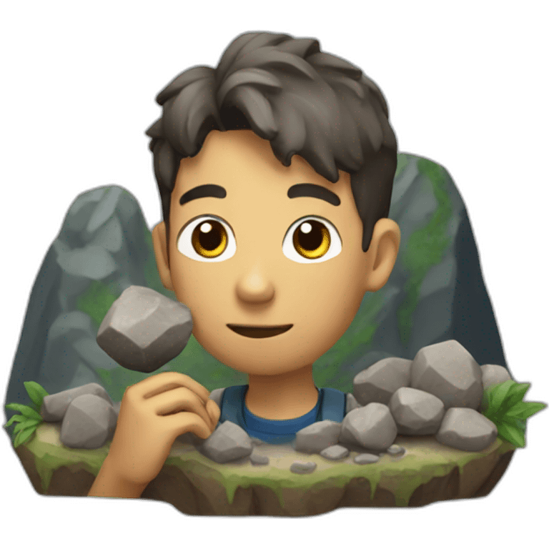 Geologists eating rocks emoji