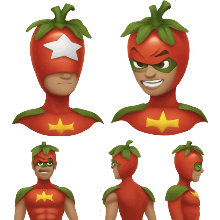 Superhero tomato human emoji