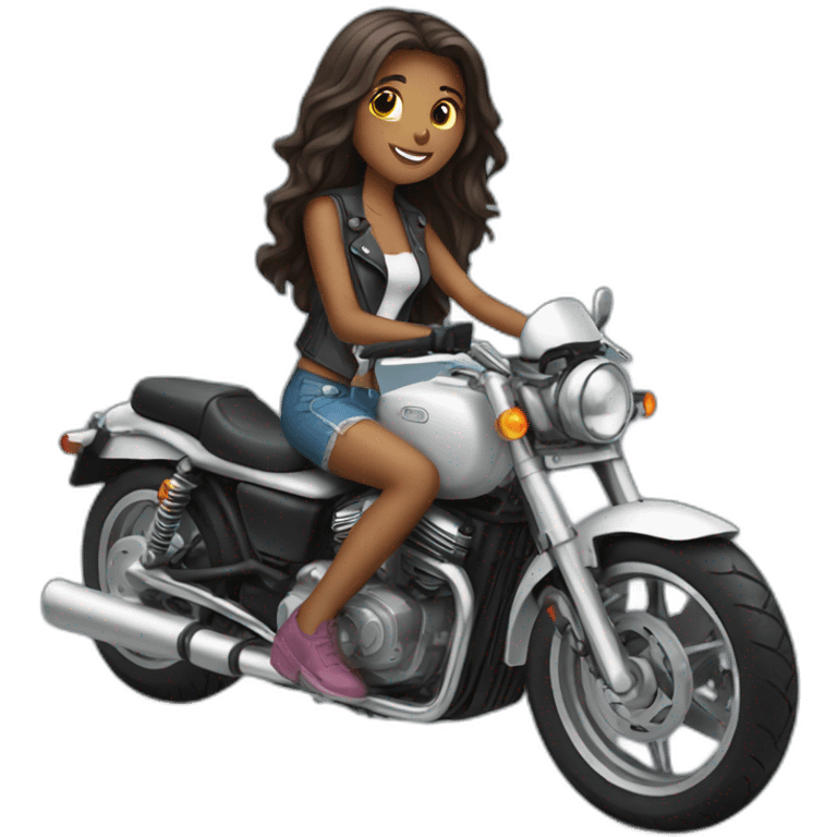 Motorcicle with girls emoji