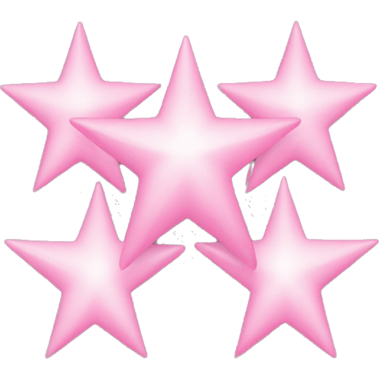 Three small pink , 4-pointed stars grouped together. The stars have a slightly elongated shape, giving them a twinkling effect. They vary in size, with the largest star in the center and two smaller stars on either side.  emoji