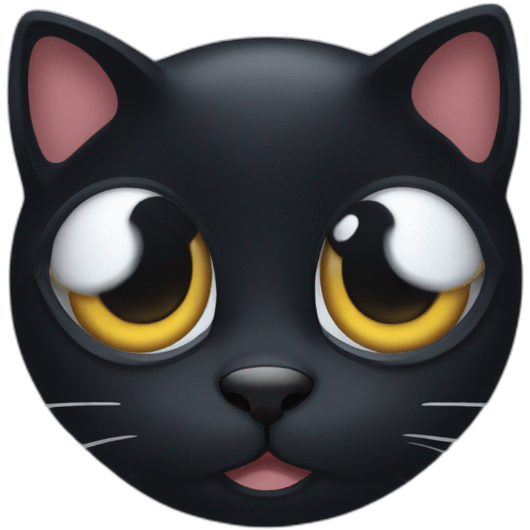 black cat face roll eyes emoji