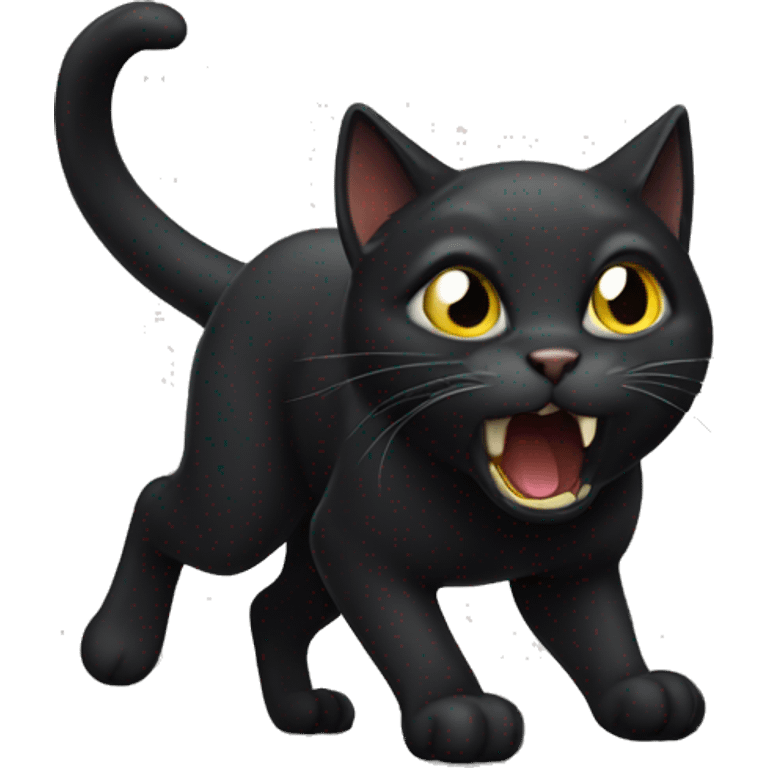 Black cat hissing  emoji