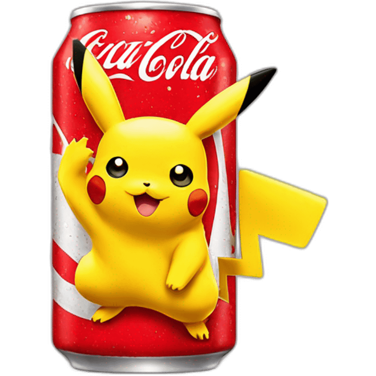 Pikachu drink coca cola emoji