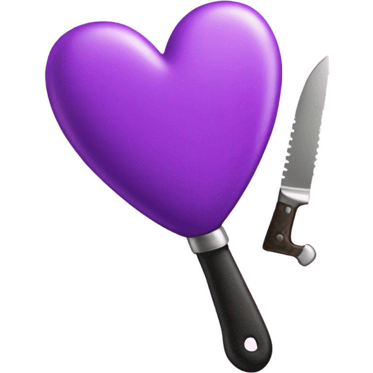 Make me an emoji that’s a purple heart with a pink knife in it that has a bow emoji