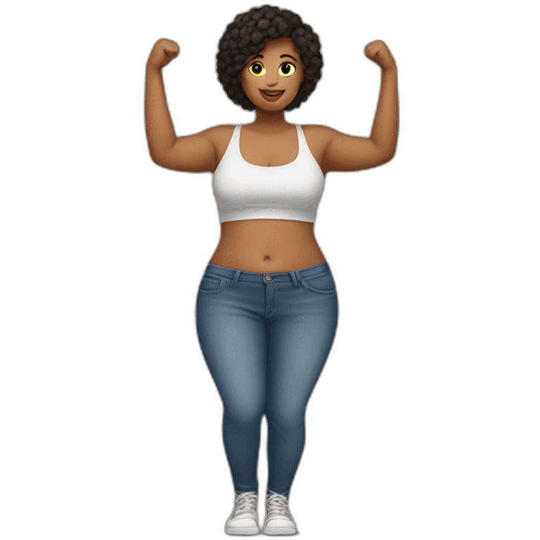 Full body Curvy girl lifts her scirt emoji