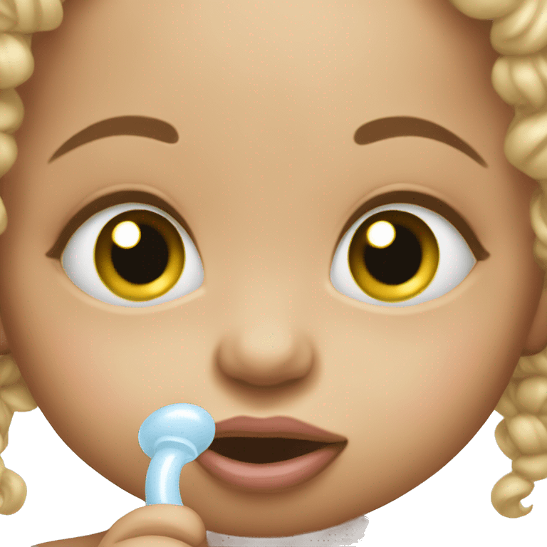 baby girl sucking pacifier  emoji