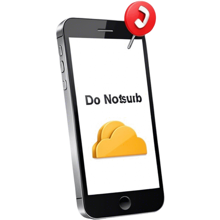 a mobile phone holding up a ‘do not disturb’ sign emoji