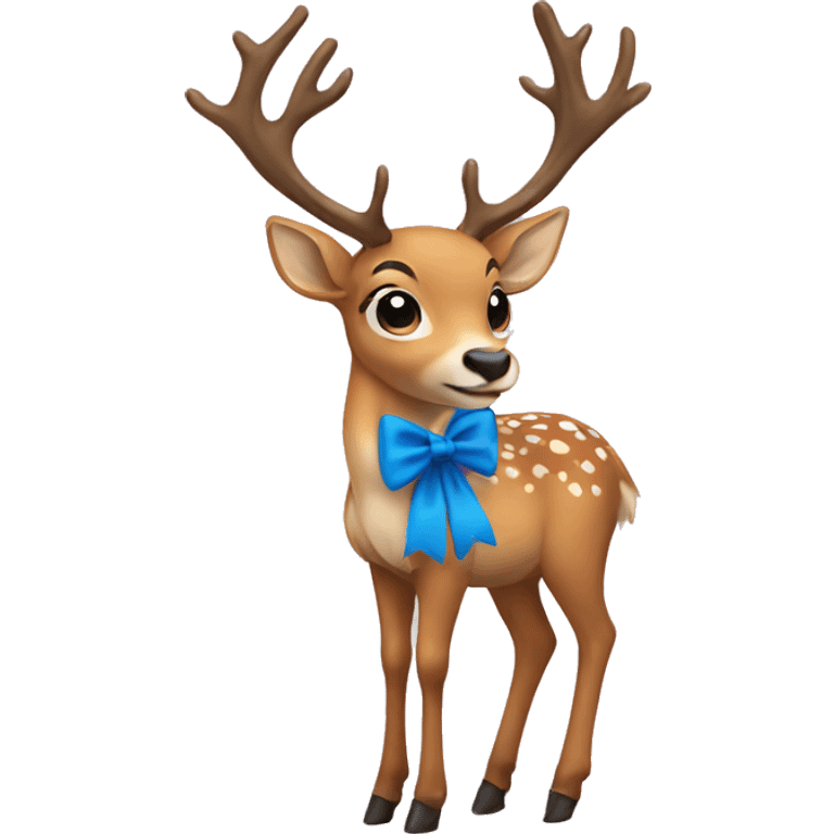 Deer with a blue bow emoji