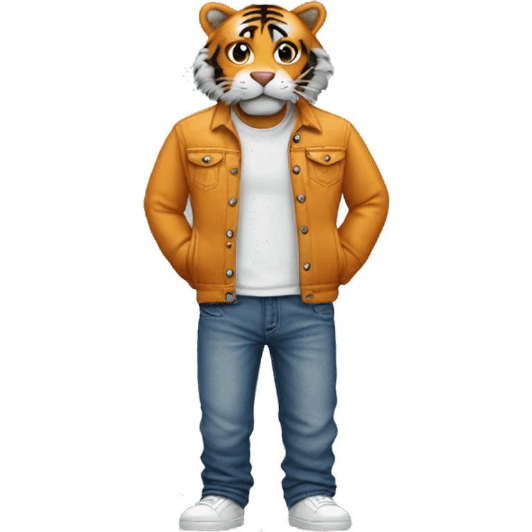 Tiger in a jeans emoji