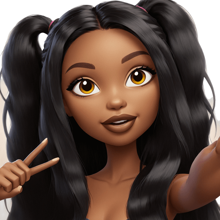 portrait of a dark-skinned girl emoji