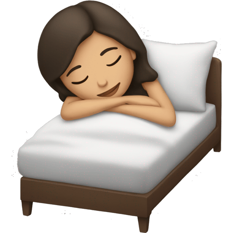 Brunette girl sleeping emoji