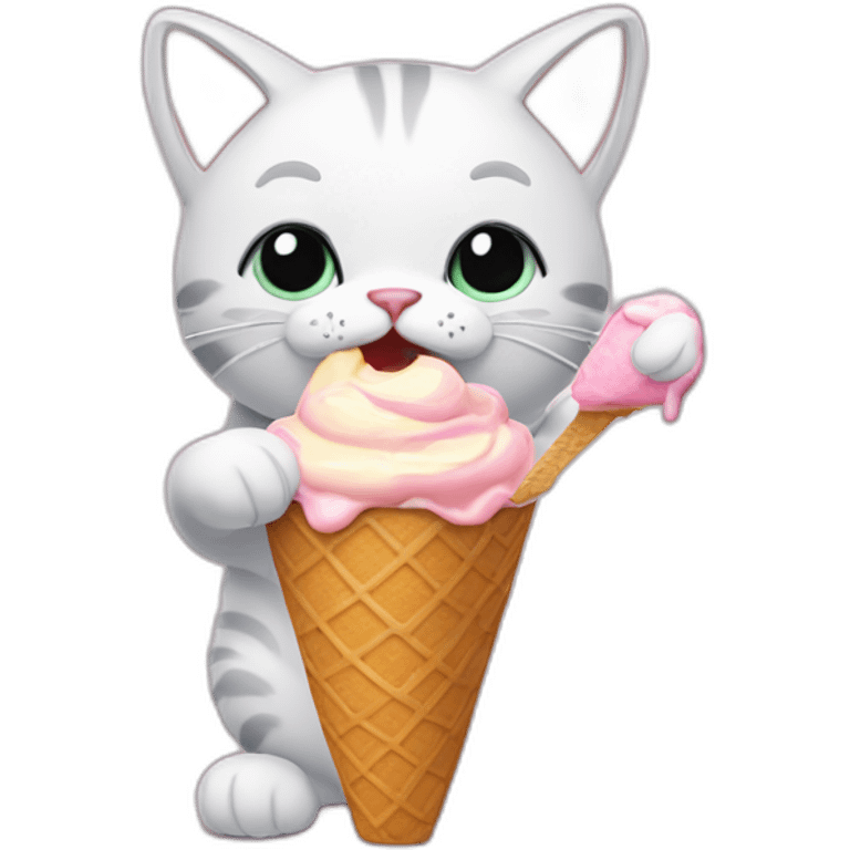 Cat eating ice cream  emoji