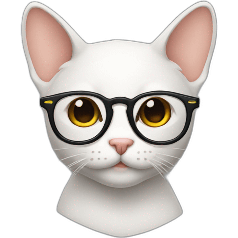 Gato sin pelo y con lentes  emoji