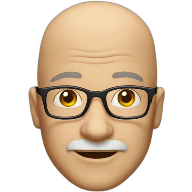 50 year old Bald man with glasses  emoji