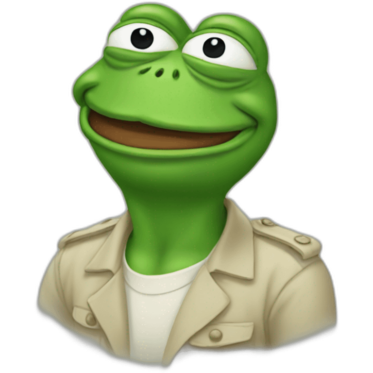 Pepe frog salute emoji