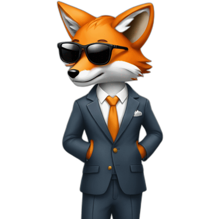 Cool Fox in a suit holding his sunglasses  emoji