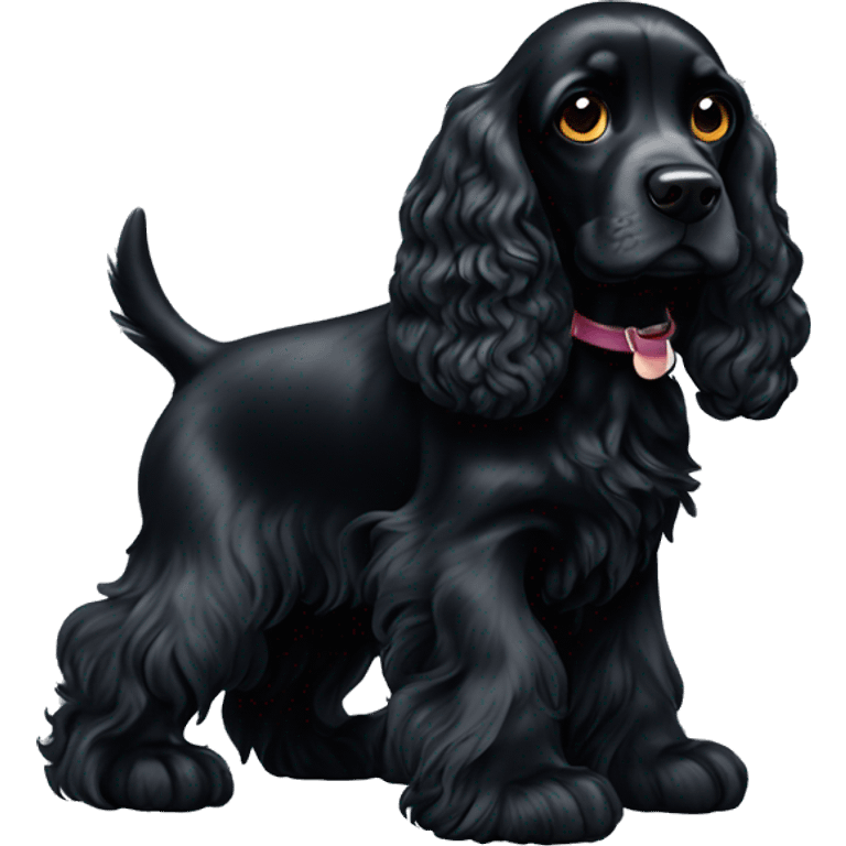 Black working cocker spaniel emoji