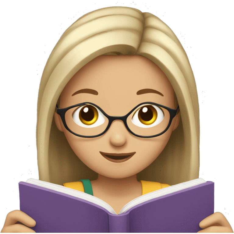 Caucasian girl reading emoji