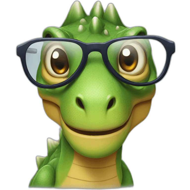 A dinosaur with cool glasses emoji