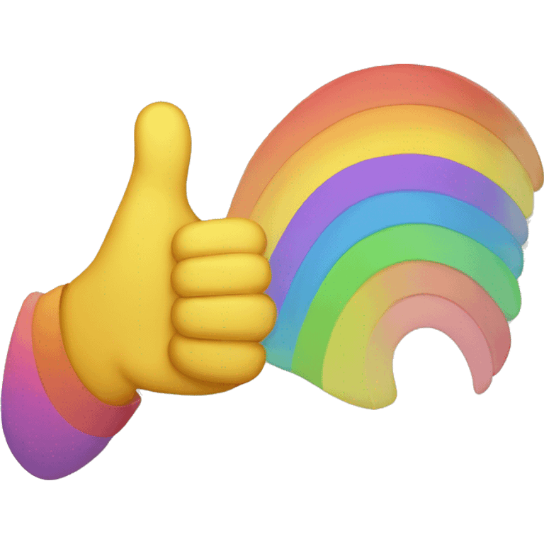 two thumbs up hands with rainbow between them emoji