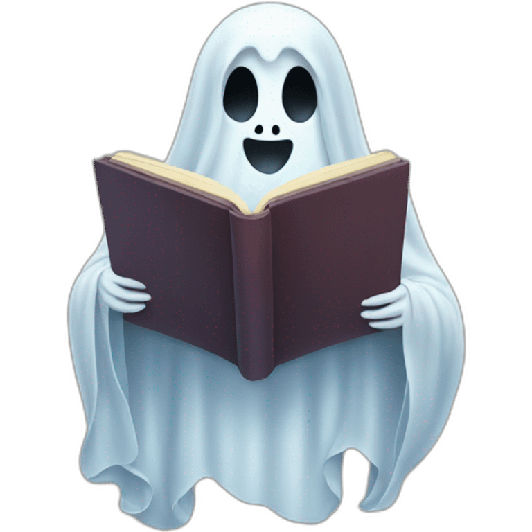 Ghost reading a book emoji