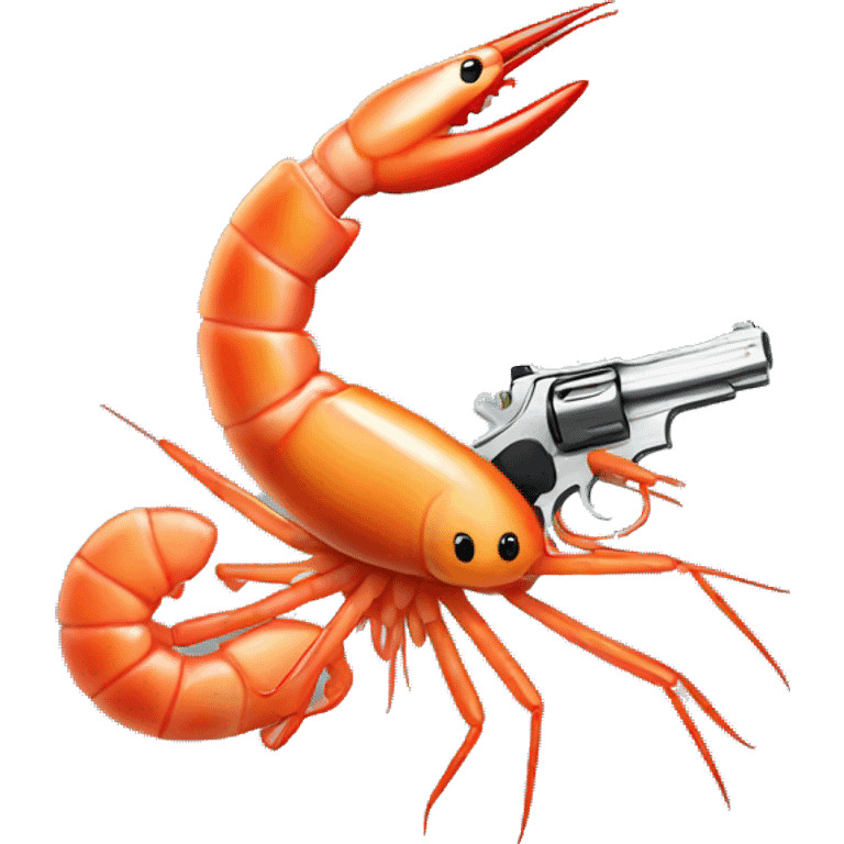 shrimp with a handgun emoji