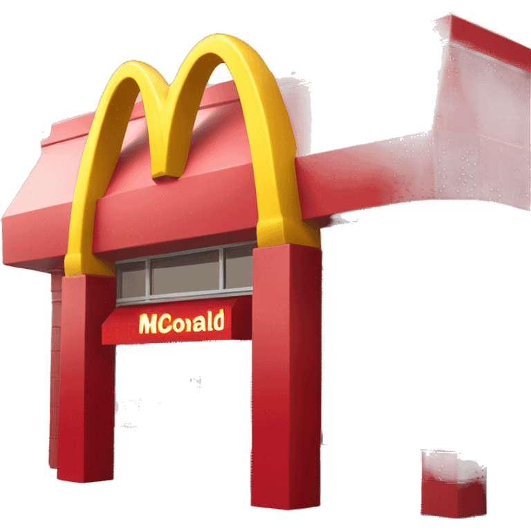 “McDonald’s store with the iconic golden arches, a red and yellow color scheme, and a simple, recognizable design that captures the essence of a fast food restaurant.” emoji