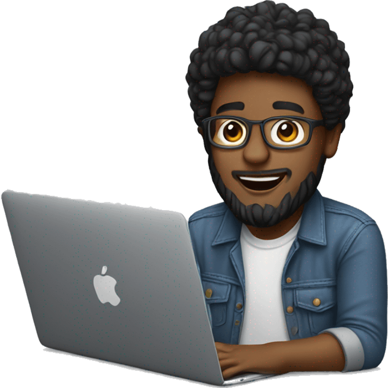 a product designer with macbook emoji