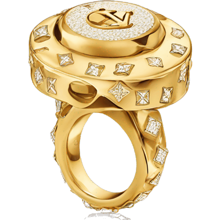 Louis Vuitton ring sparkly gold emoji