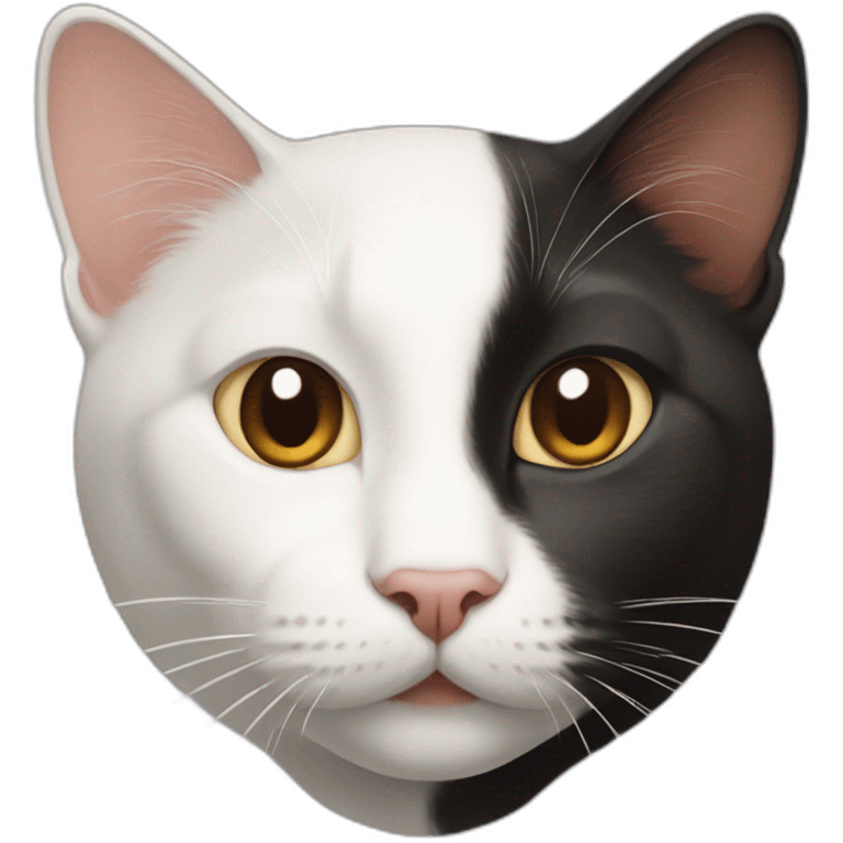 white and roux and black cat emoji