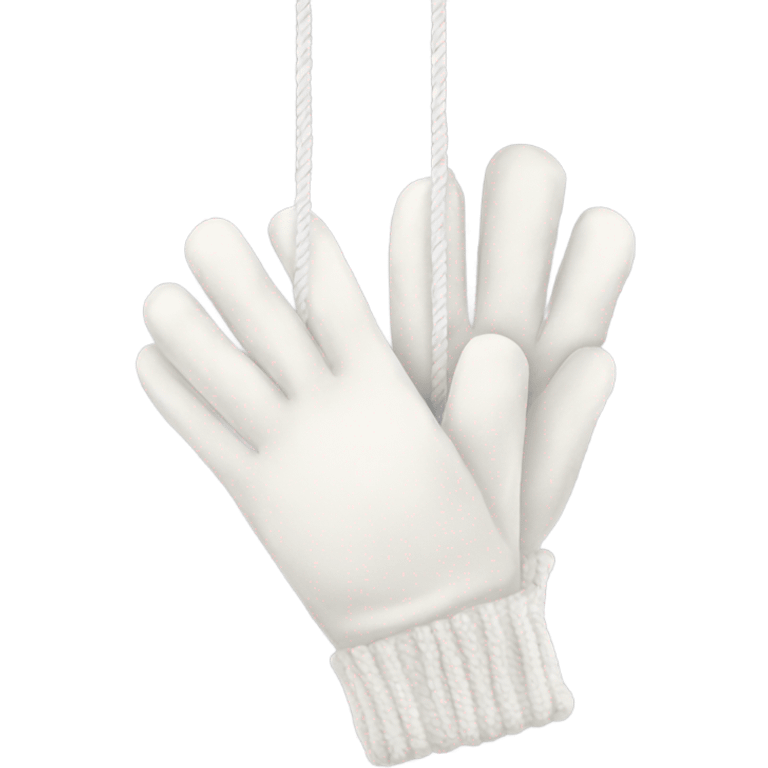 white winter gloves on a string aesthetic emoji