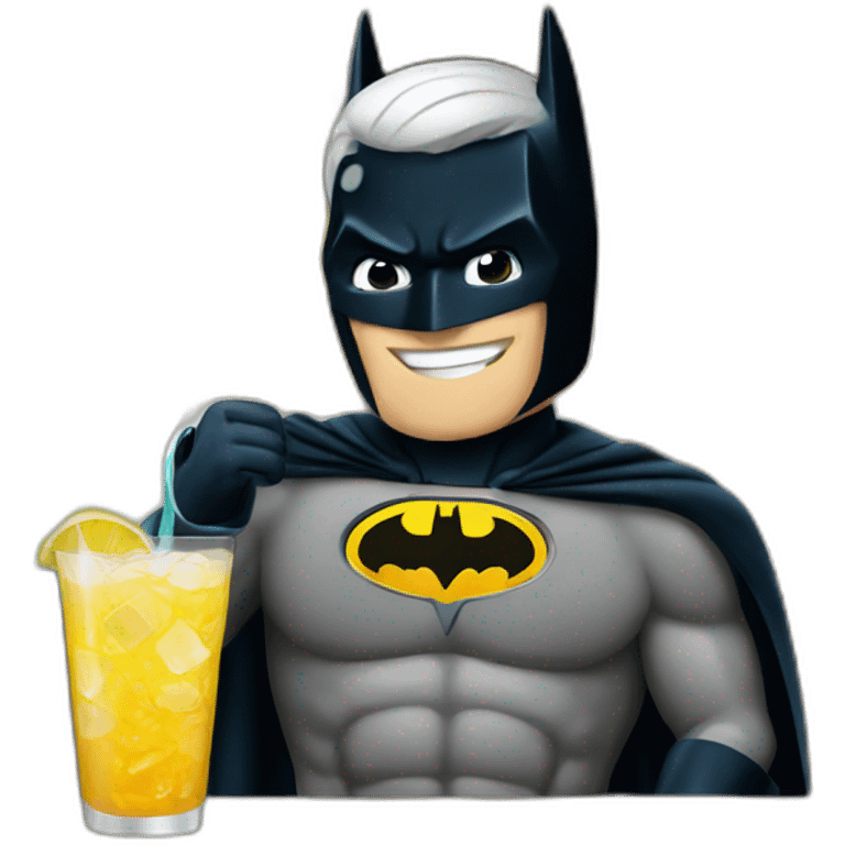 Batman serving drinks in a bar emoji