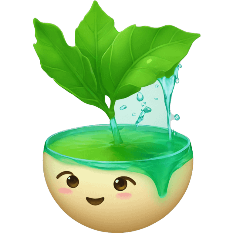 rode emmer met groen water en een rietje emoji