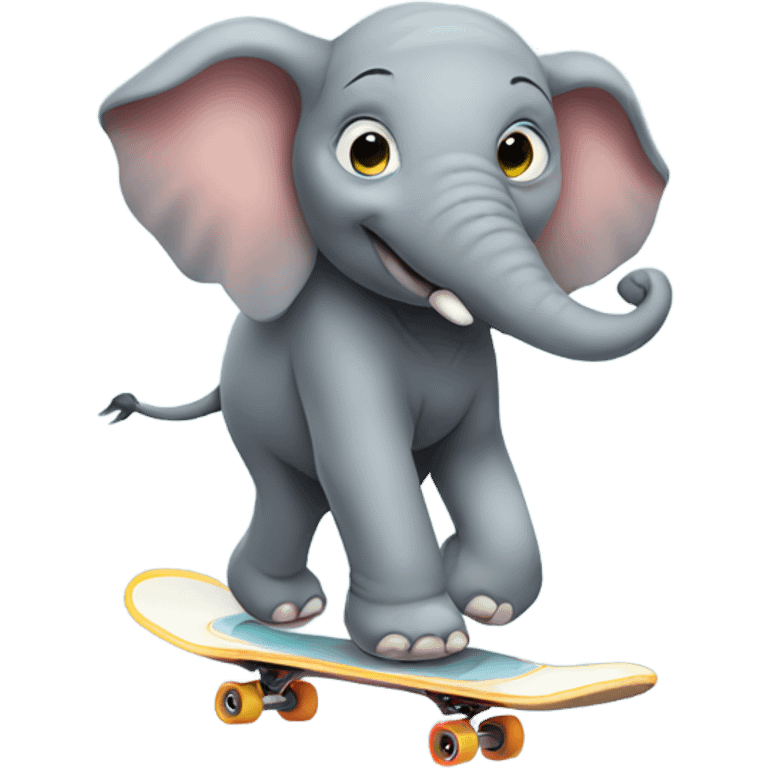 Elephant skateboarding  emoji