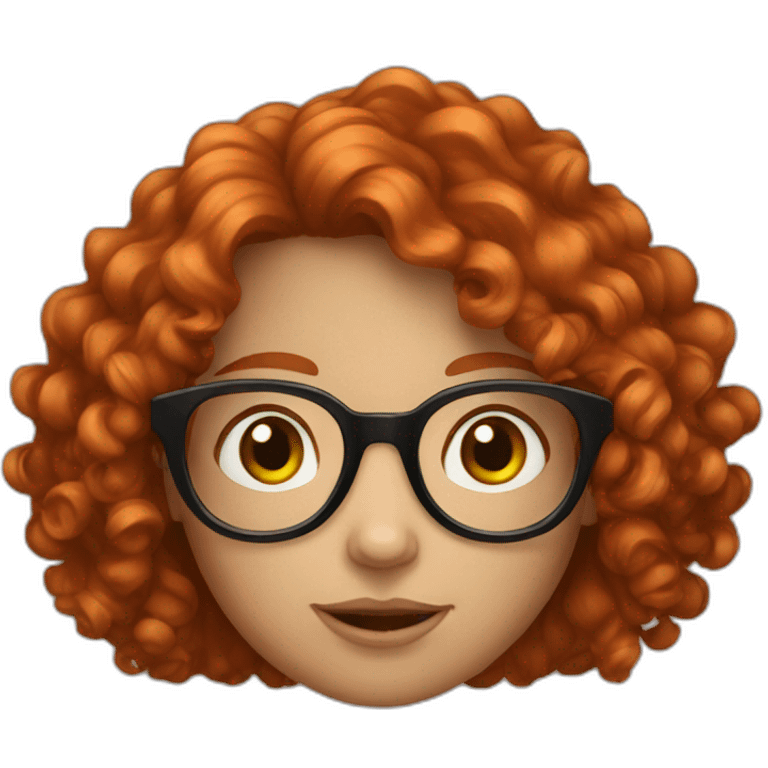 curly redhead glasses girl emoji