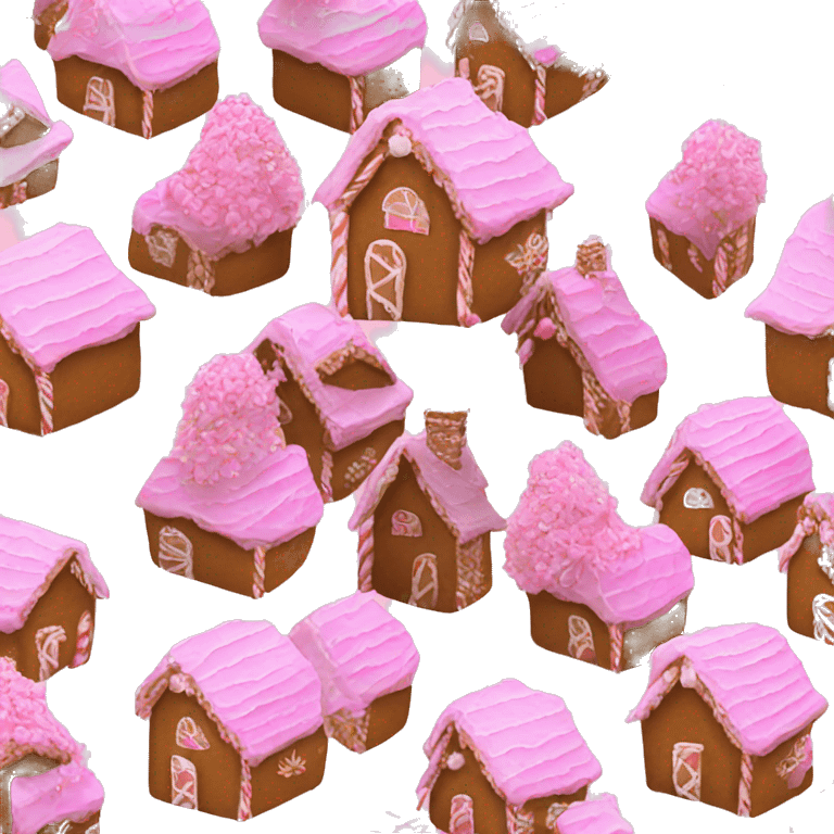 Aesthetic gingerbread house pink emoji