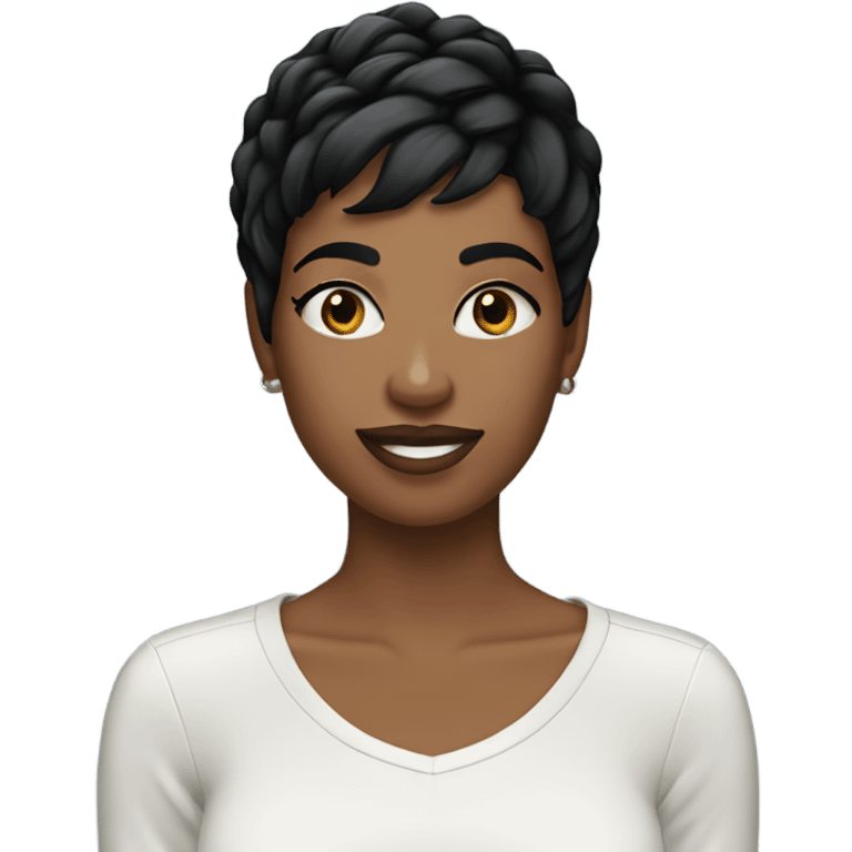 woman pixie cut black hair emoji