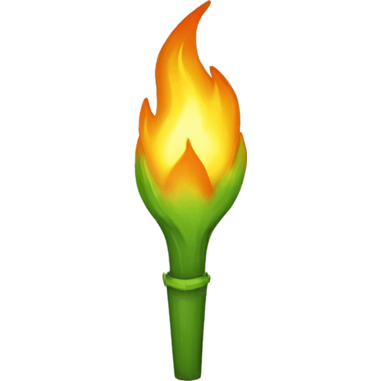 antorcha de fuego verde emoji