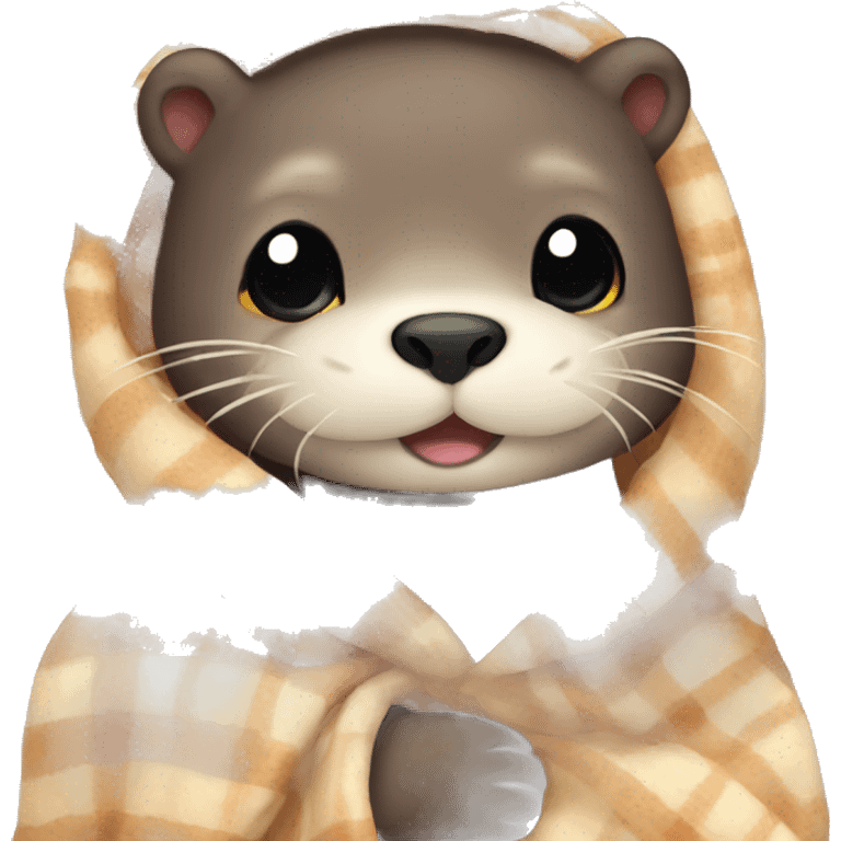 otter cozy in blanket emoji