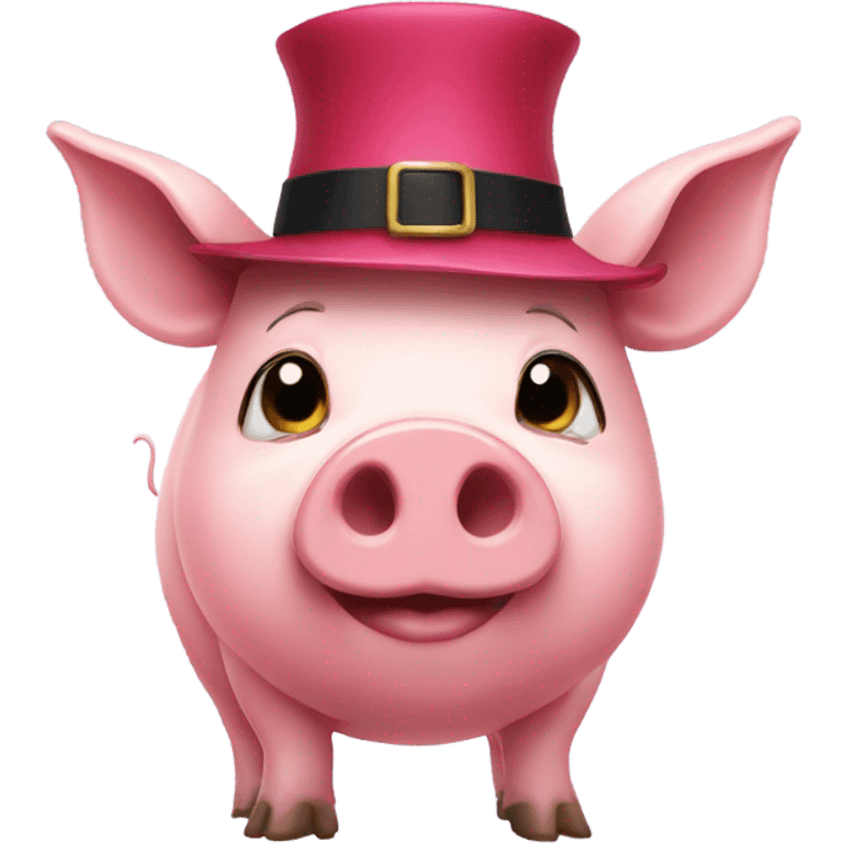 Piggy with 22 hat on emoji