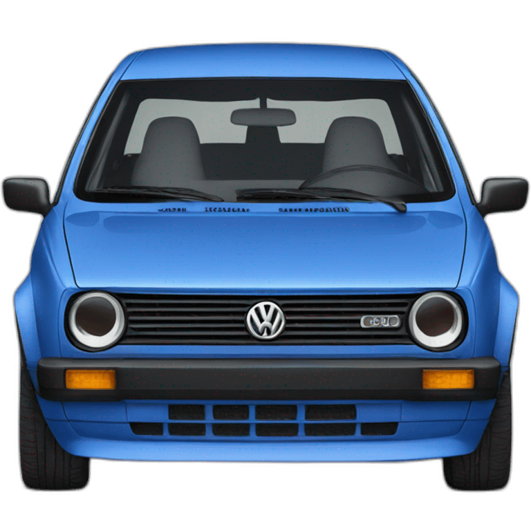 Blue Volkswagen Golf front view emoji