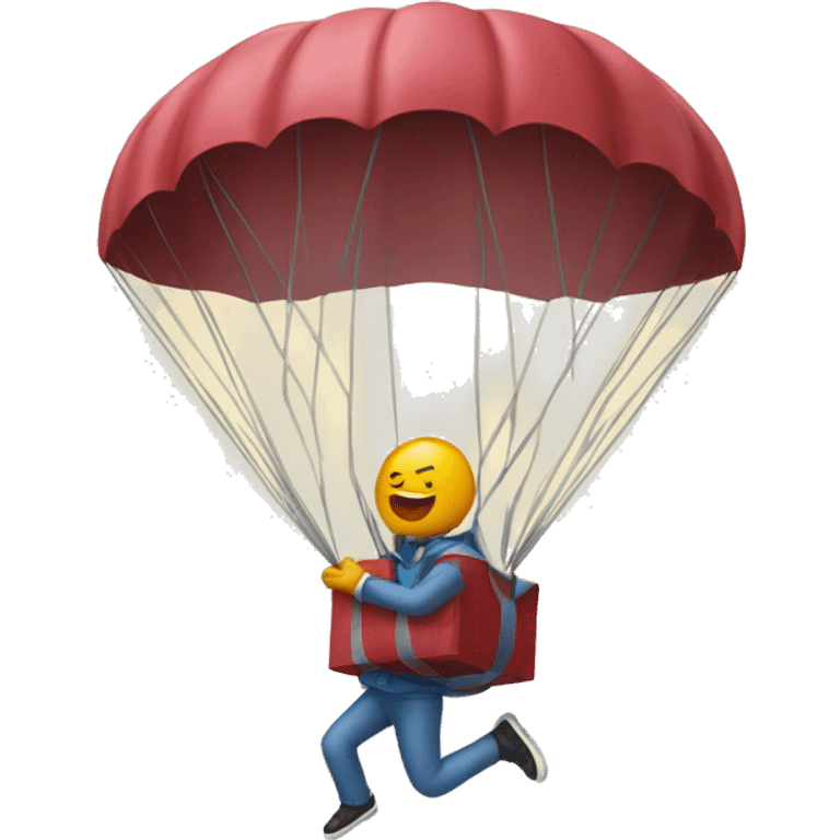 a gift being parachuted emoji