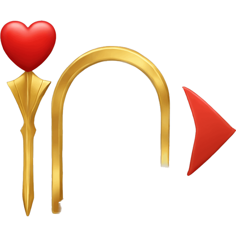 Gold arch with arrow and red heart emoji