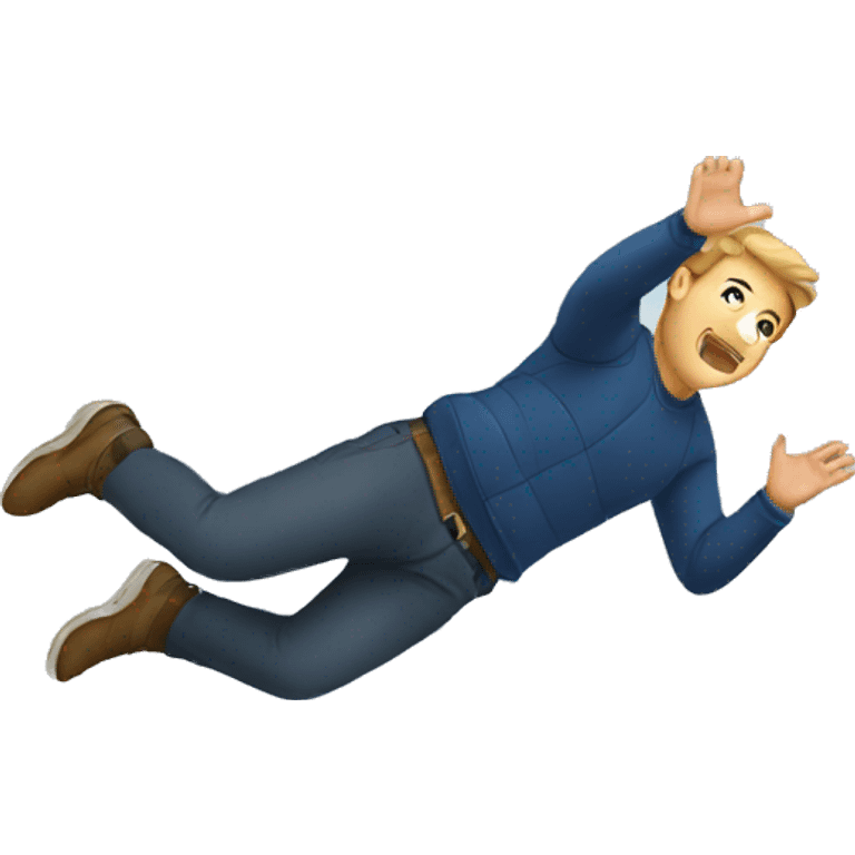 a guy falling on the ground emoji