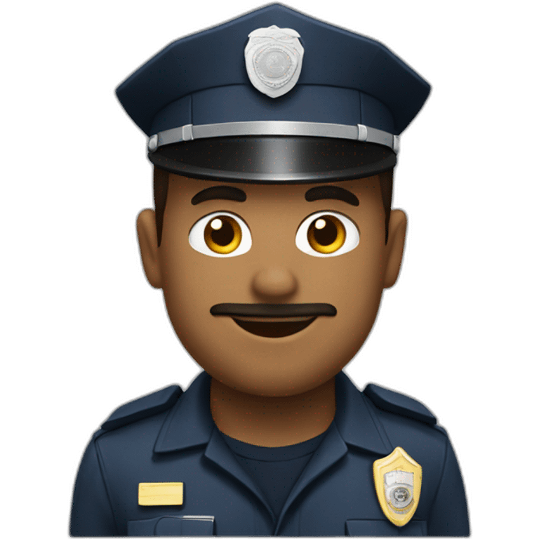 cop using computer emoji