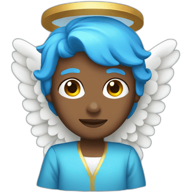 Angel with blue hair and blue robes emoji