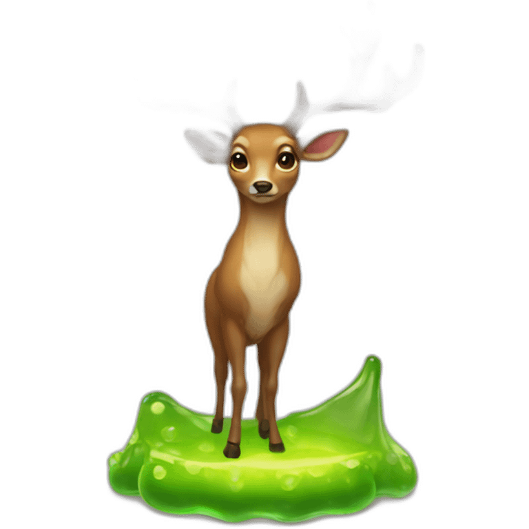 deer-antlers witch standing on jelly emoji